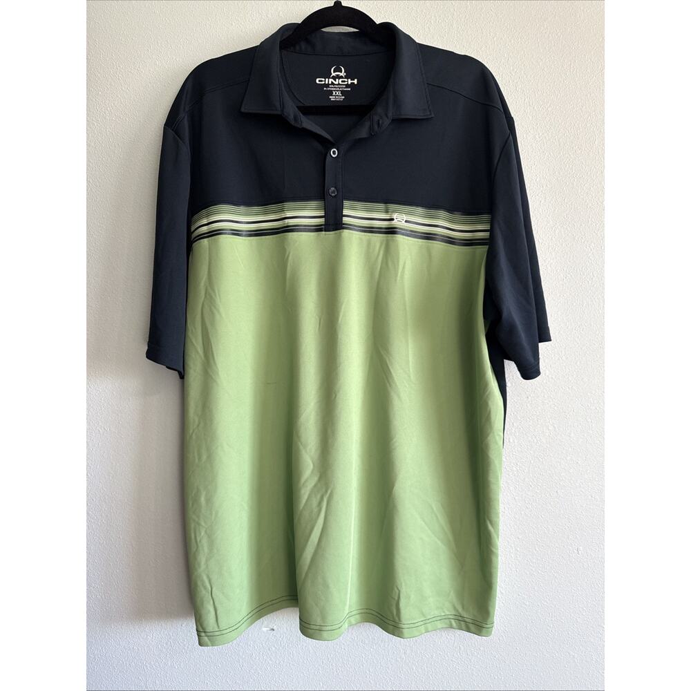 Cinch Polo‎ Men’s Size XXL, Navy Green Performance Outdoor Wear